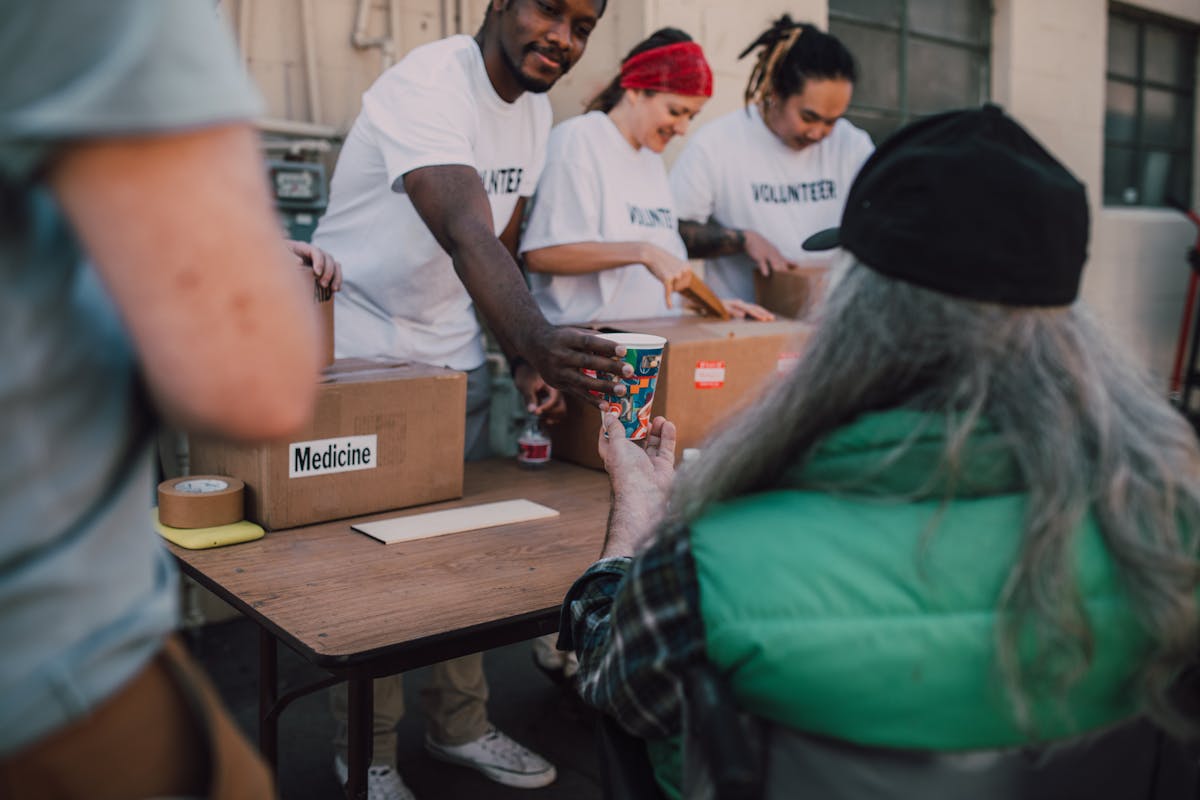 Hands giving in kindness